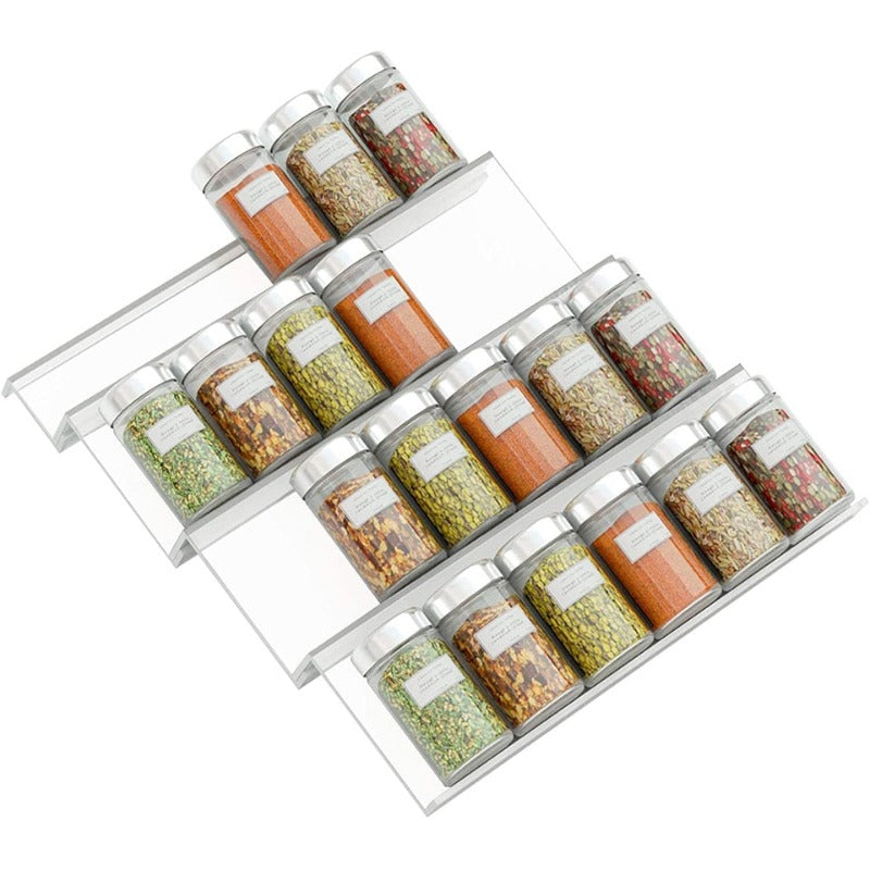 SpiceStack | Acryl kruiden organizer voor lade, keuken opslag, verstelbaar rek