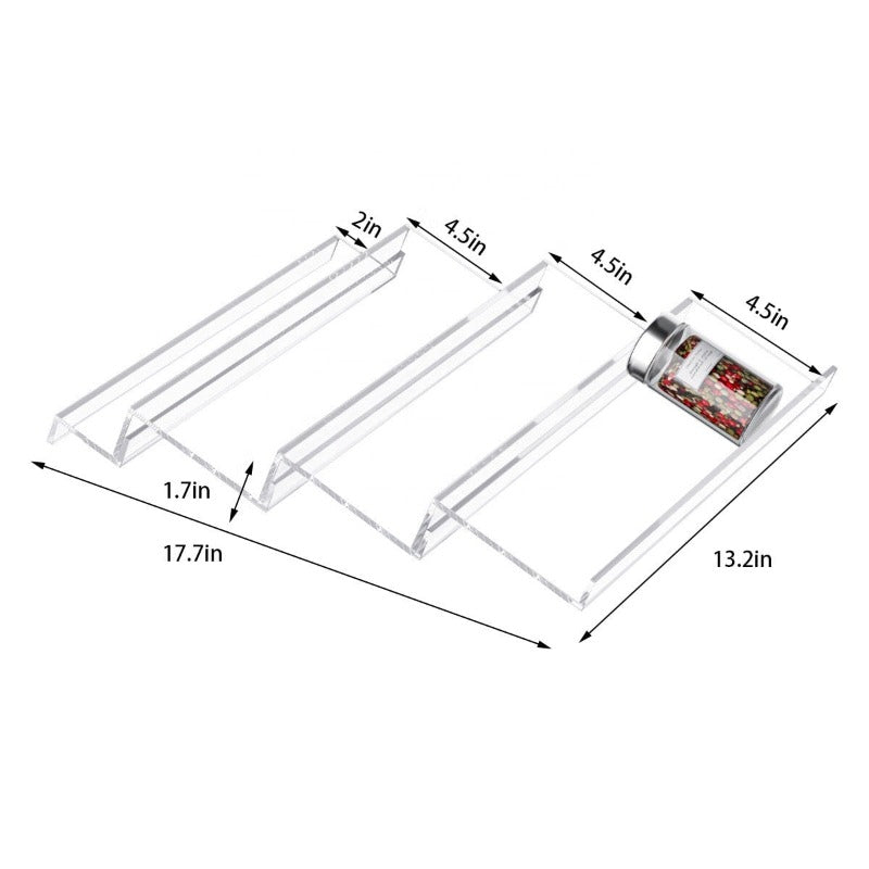 SpiceStack | Acryl kruiden organizer voor lade, keuken opslag, verstelbaar rek