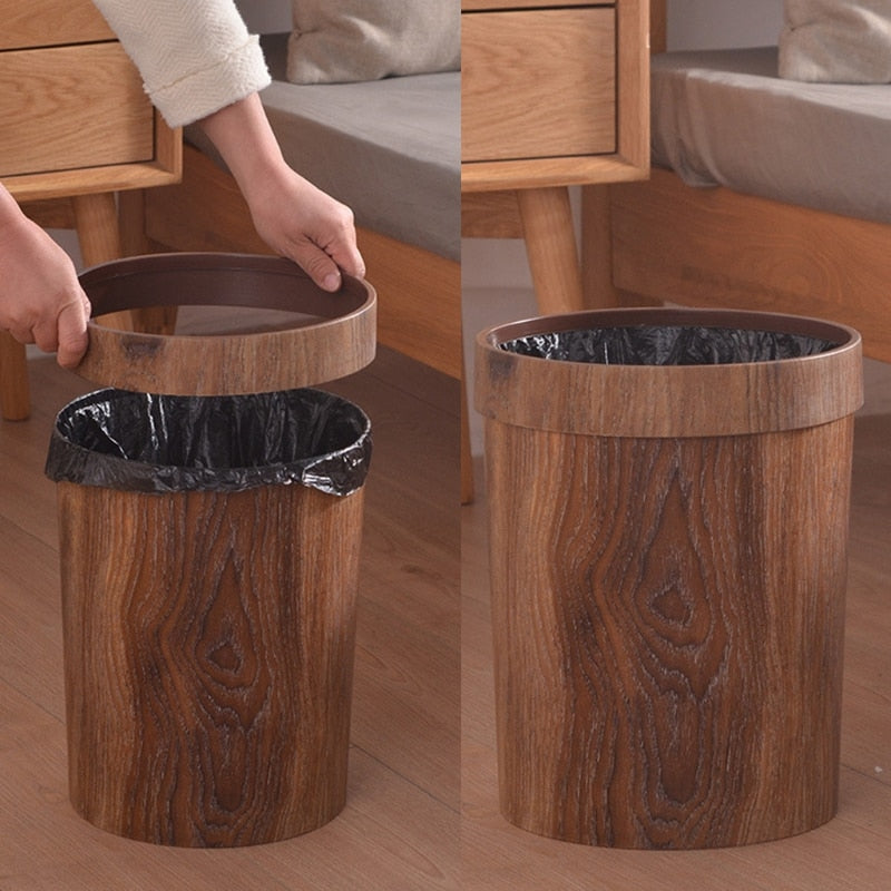 OakBin | Nordic minimalistische houten prullenbak – moderne kleine houten afvalbak