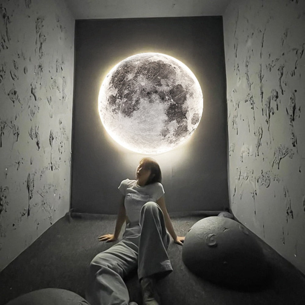 Lunara | 3D LED Moon Ceiling Light – Modern Decorative Lighting for Bedroom & Living Room