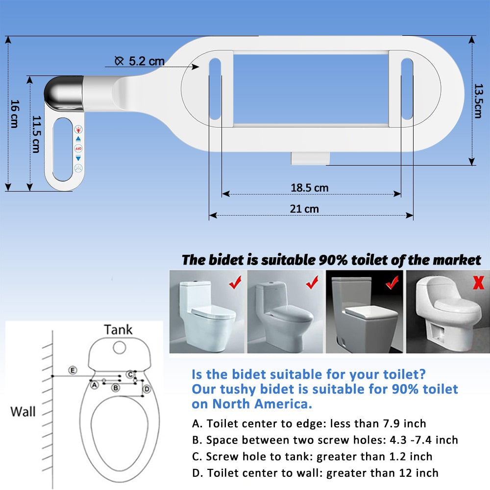 CleanJet | Ultradun Regelbaar Water Bidet - Compact, Milieuvriendelijk, Gemakkelijk Te Installeren