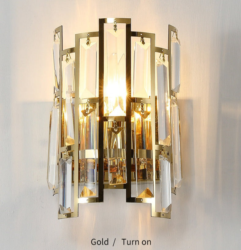 Crystelle | Modern Kristallen wandlamp - Luxe LED wandlamp voor woonkamer, badkamer, slaapkamer