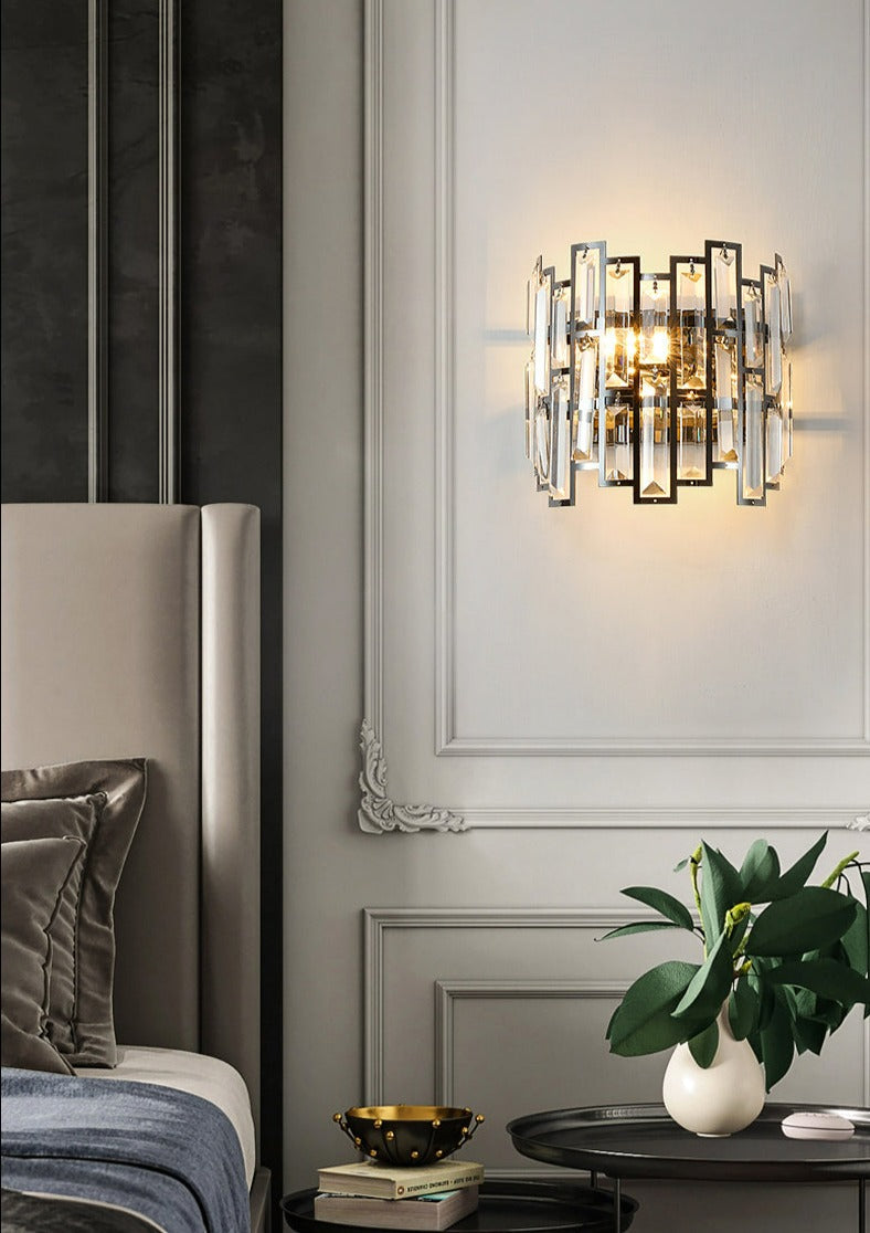 Crystelle | Modern Kristallen wandlamp - Luxe LED wandlamp voor woonkamer, badkamer, slaapkamer