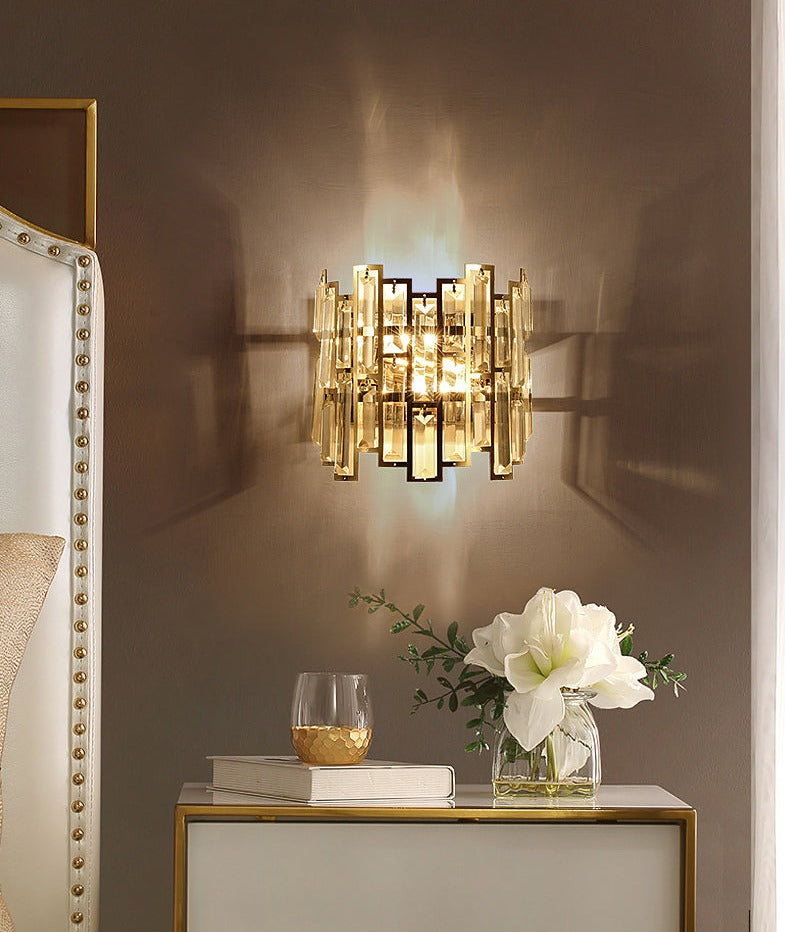 Crystelle | Modern Kristallen wandlamp - Luxe LED wandlamp voor woonkamer, badkamer, slaapkamer