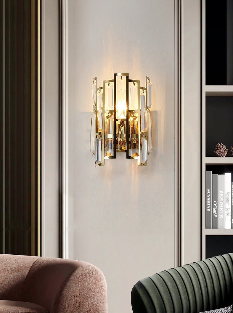 Crystelle | Modern Kristallen wandlamp - Luxe LED wandlamp voor woonkamer, badkamer, slaapkamer