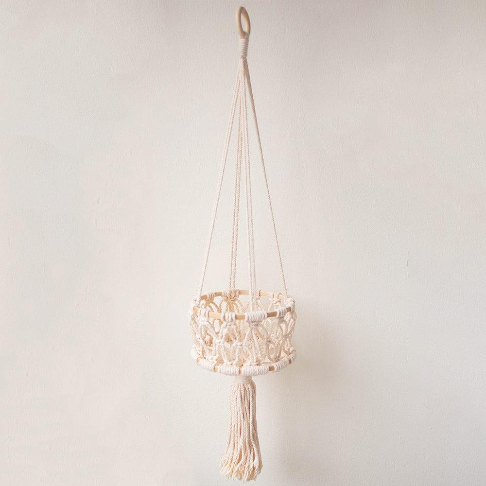 StringStash | Gelaagde Macrame Hangmand - Stijlvolle Boho Muur Opbergmand voor Planten & Decoratie