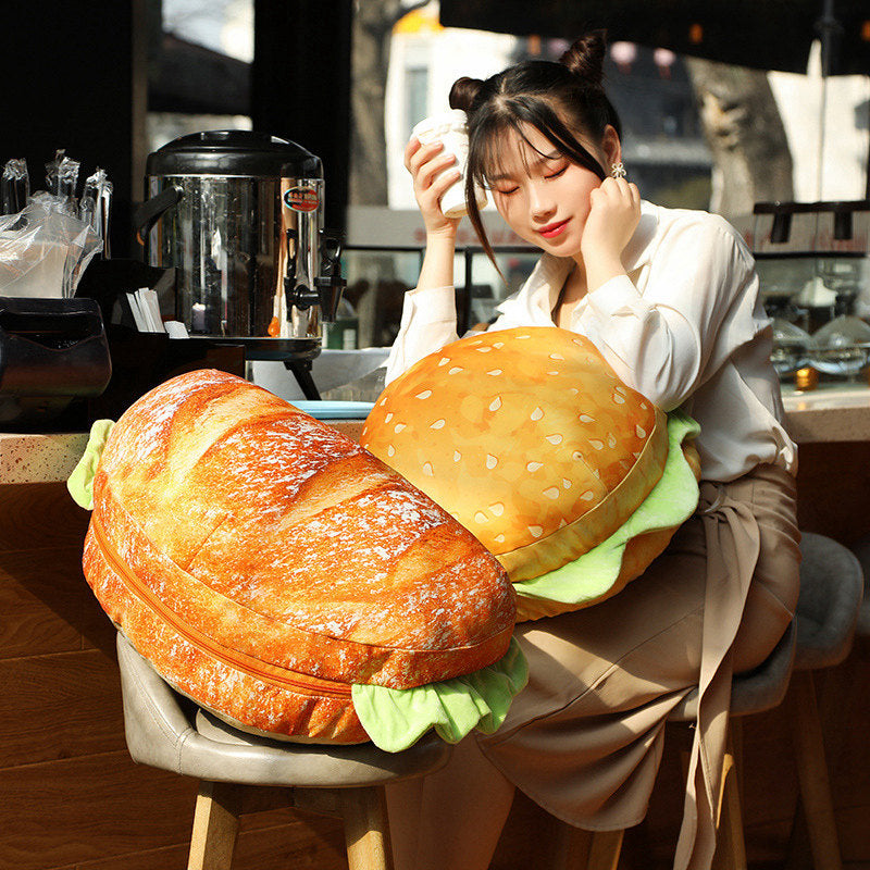 PattyPad | 2-in-1 hamburgerkussen & zitkussen – zacht, comfortabel, pluche PP-katoen