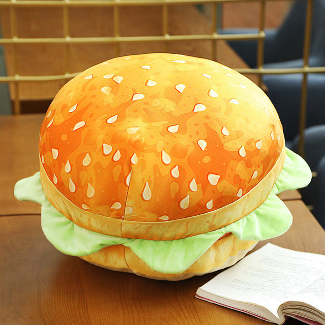 PattyPad | 2-in-1 hamburgerkussen & zitkussen – zacht, comfortabel, pluche PP-katoen