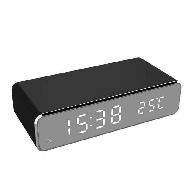 MagWake | 2-in-1 digitale wekker en magnetische Qi-oplader – LED-weergave van tijd