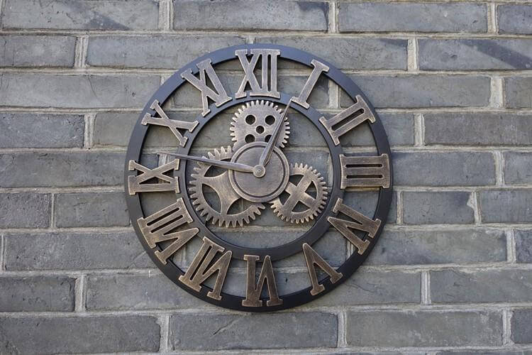 NostalTick | 3D Vintage Industriële Tandwiel Wandklok - Decoratieve Klok