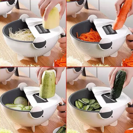 VeggieNest | 9-in-1 roterende groentesnijder en fruit hakker, grote capaciteit shredder