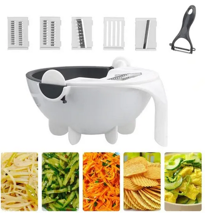 VeggieNest | 9-in-1 roterende groentesnijder en fruit hakker, grote capaciteit shredder