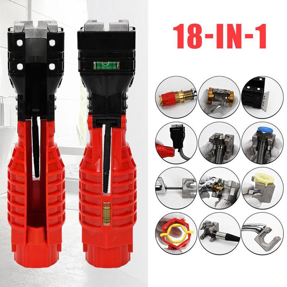 HydroWrench | 18-in-1 opvouwbare moersleutel voor waterleidingonderhoud, multigereedschap voor sanitair
