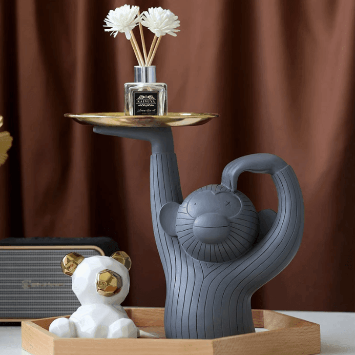 TroopTray | Artisan Resin Monkey – Multifunctionele decoratieve dienblad