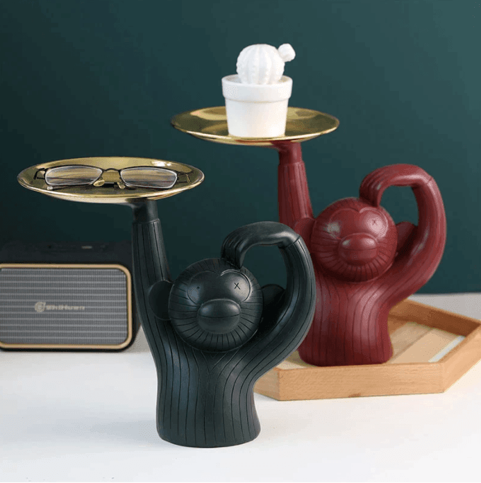 TroopTray | Artisan Resin Monkey – Multifunctionele decoratieve dienblad