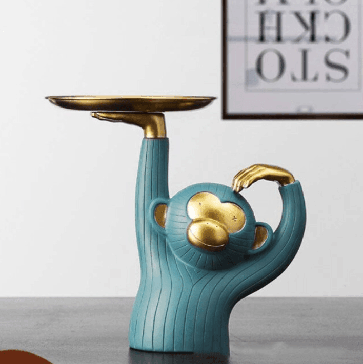 TroopTray | Artisan Resin Monkey – Multifunctionele decoratieve dienblad
