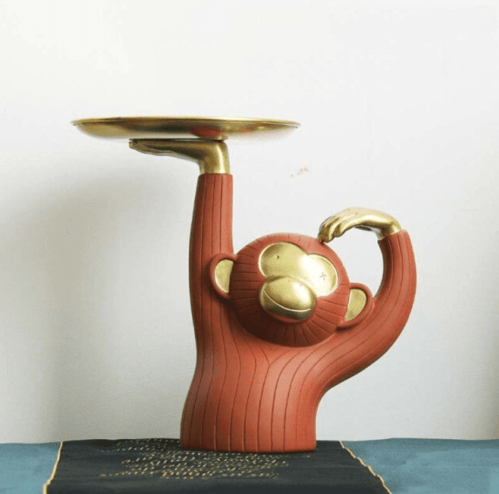 TroopTray | Artisan Resin Monkey – Multifunctionele decoratieve dienblad