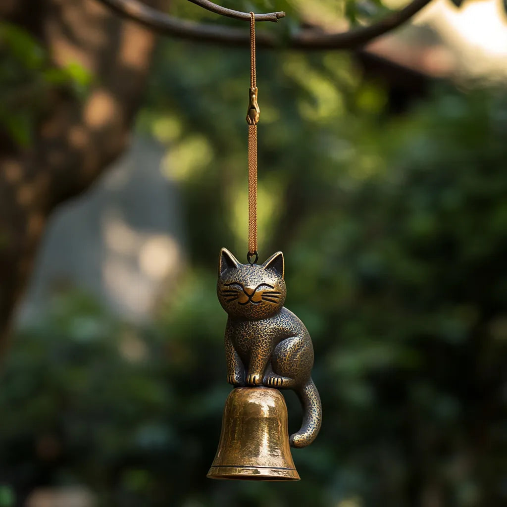 TailTinkle | Whisker Cat Windgong – Charmante hangende decoratie voor tuin, terras, veranda of balkon