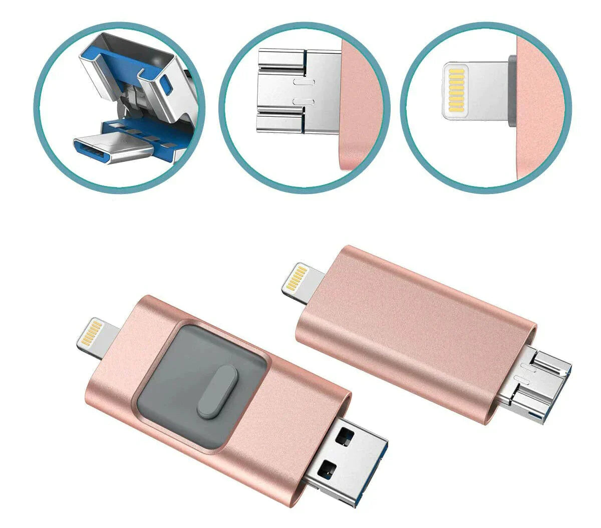 SmartPort | 4-in-1 USB-stick met OTG, opslag voor telefoon en pc, uitbreidbaar geheugen voor Android en iPhone