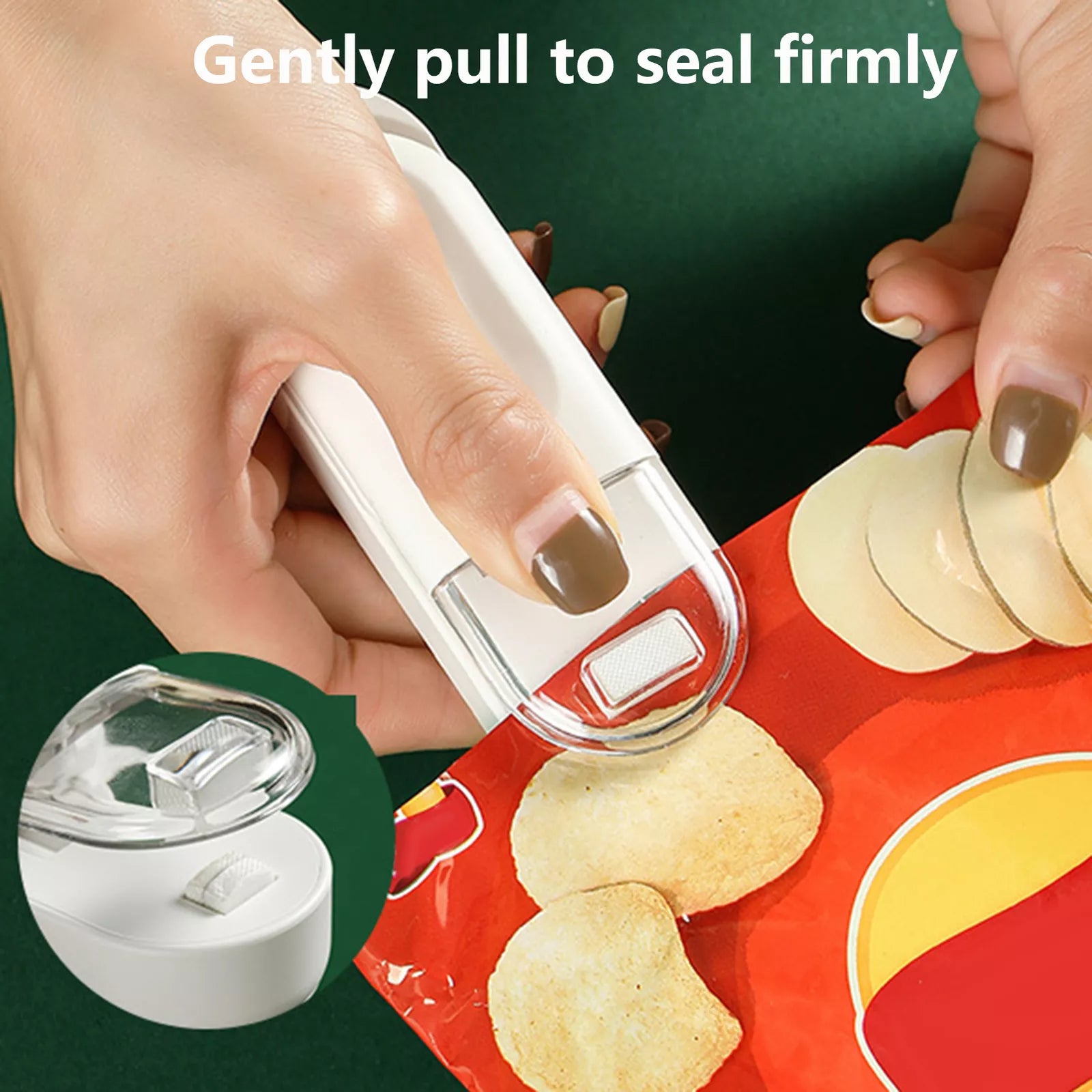 SealZip | 2-in-1 Mini Zakjes Sealer & Snijder - Draagbare Vacuüm Verpakkingsmachine voor Voedselopslag, Snacks