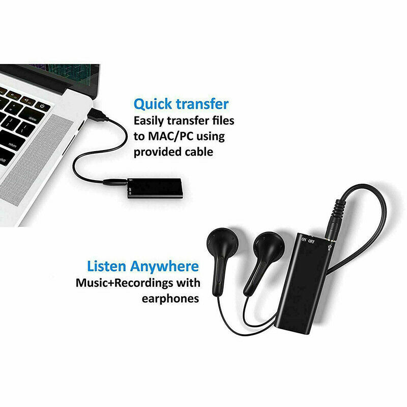 EchoNote | Mini Voice Recorder - Draagbare Digitale Geluidsrecorder, Kleine Verborgen Dictafoon