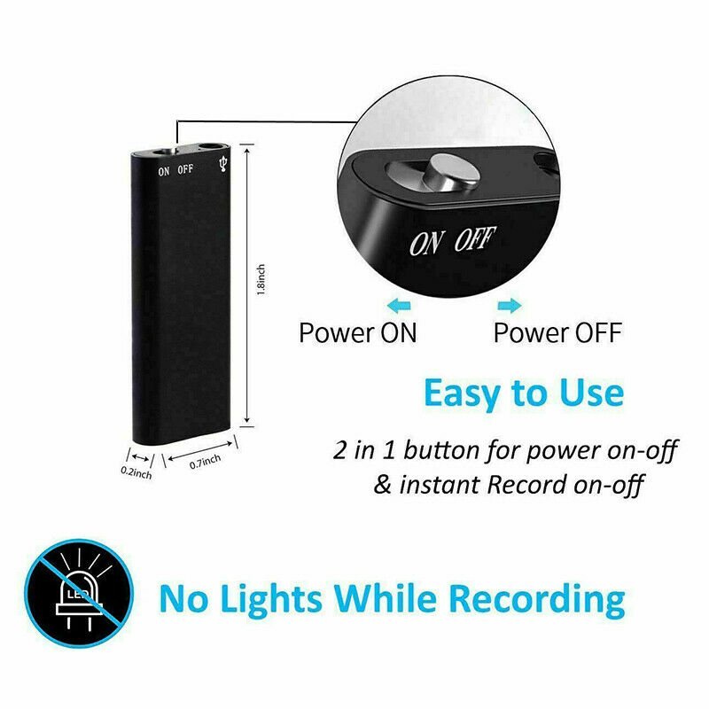 EchoNote | Mini Voice Recorder - Draagbare Digitale Geluidsrecorder, Kleine Verborgen Dictafoon