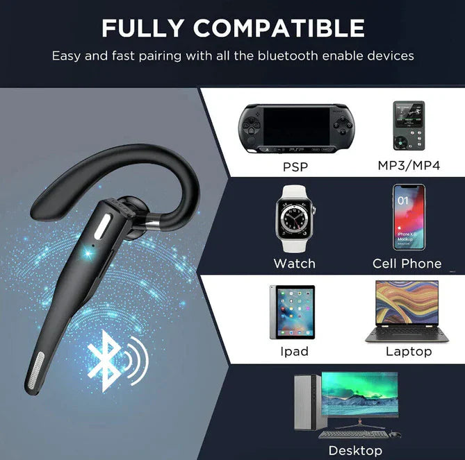Soundix | Draadloze Bluetooth 5.1 Headset met dubbele microfoon - Ruisonderdrukking