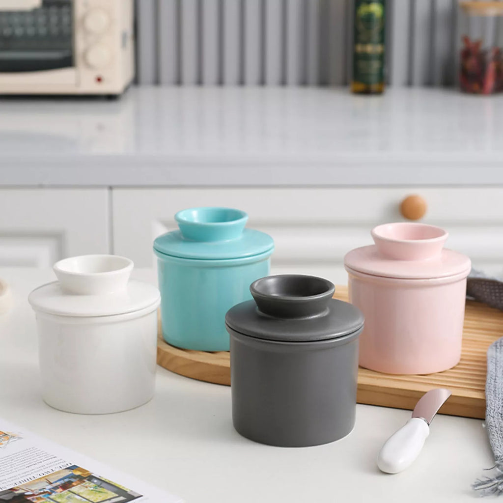 JarLuxe | Premium keramische pot voor boter, jam en smeersels – luchtdichte keukenbewaarpot