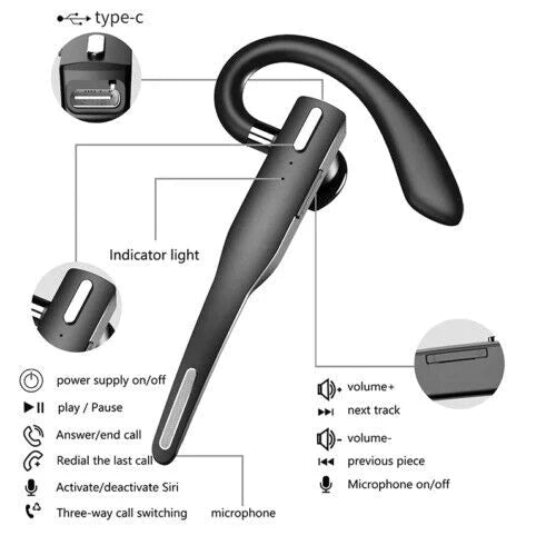 Soundix | Draadloze Bluetooth 5.1 Headset met dubbele microfoon - Ruisonderdrukking