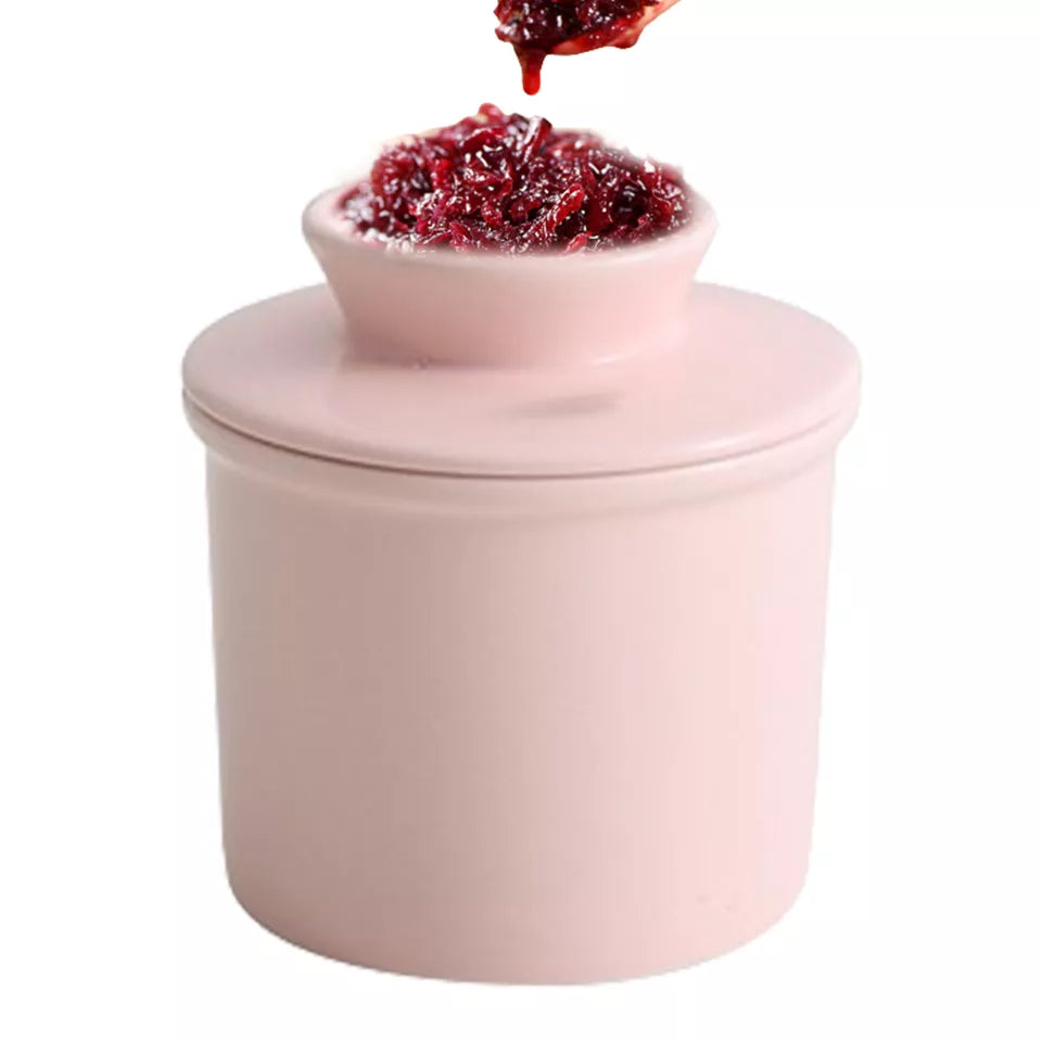 JarLuxe | Premium keramische pot voor boter, jam en smeersels – luchtdichte keukenbewaarpot