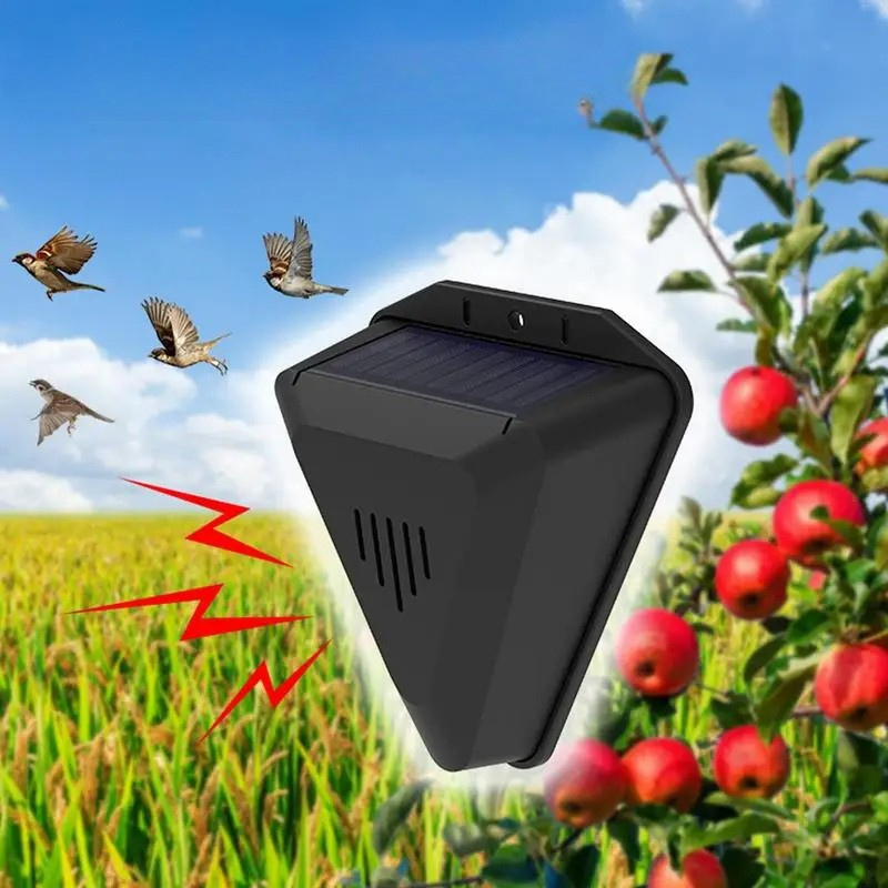BirdBlock | Zonne-energie aangedreven vogel- en ongedierteverjager voor buiten – Humane, multi-geluidsverjager