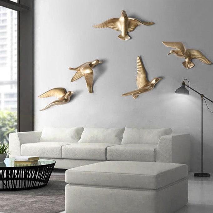 AeroGull | 3D Zeemeeuw Muurdecoratie - Elegante Metalen Vogelkunst voor Thuis & Buitendecoratie