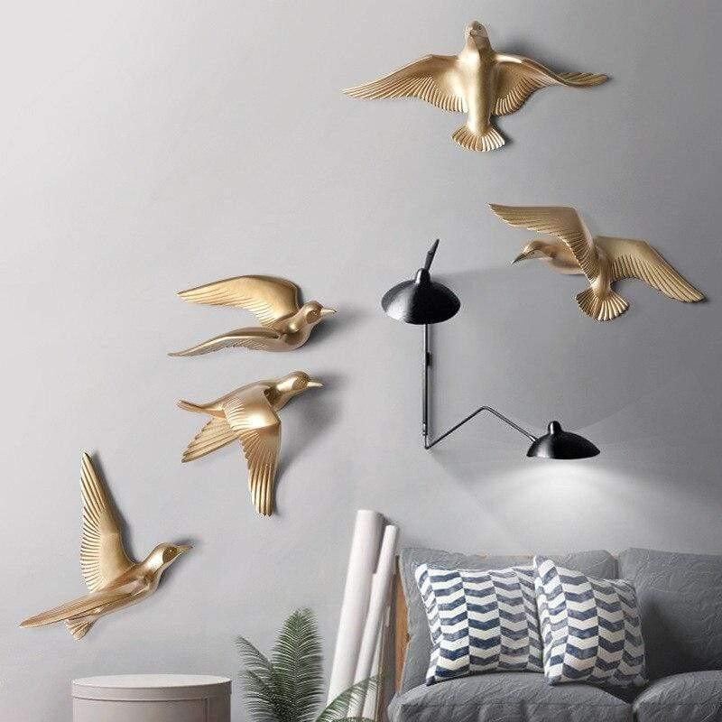 AeroGull | 3D Zeemeeuw Muurdecoratie - Elegante Metalen Vogelkunst voor Thuis & Buitendecoratie