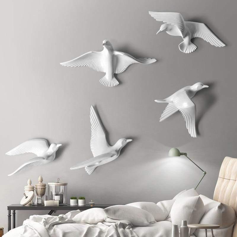 AeroGull | 3D Zeemeeuw Muurdecoratie - Elegante Metalen Vogelkunst voor Thuis & Buitendecoratie