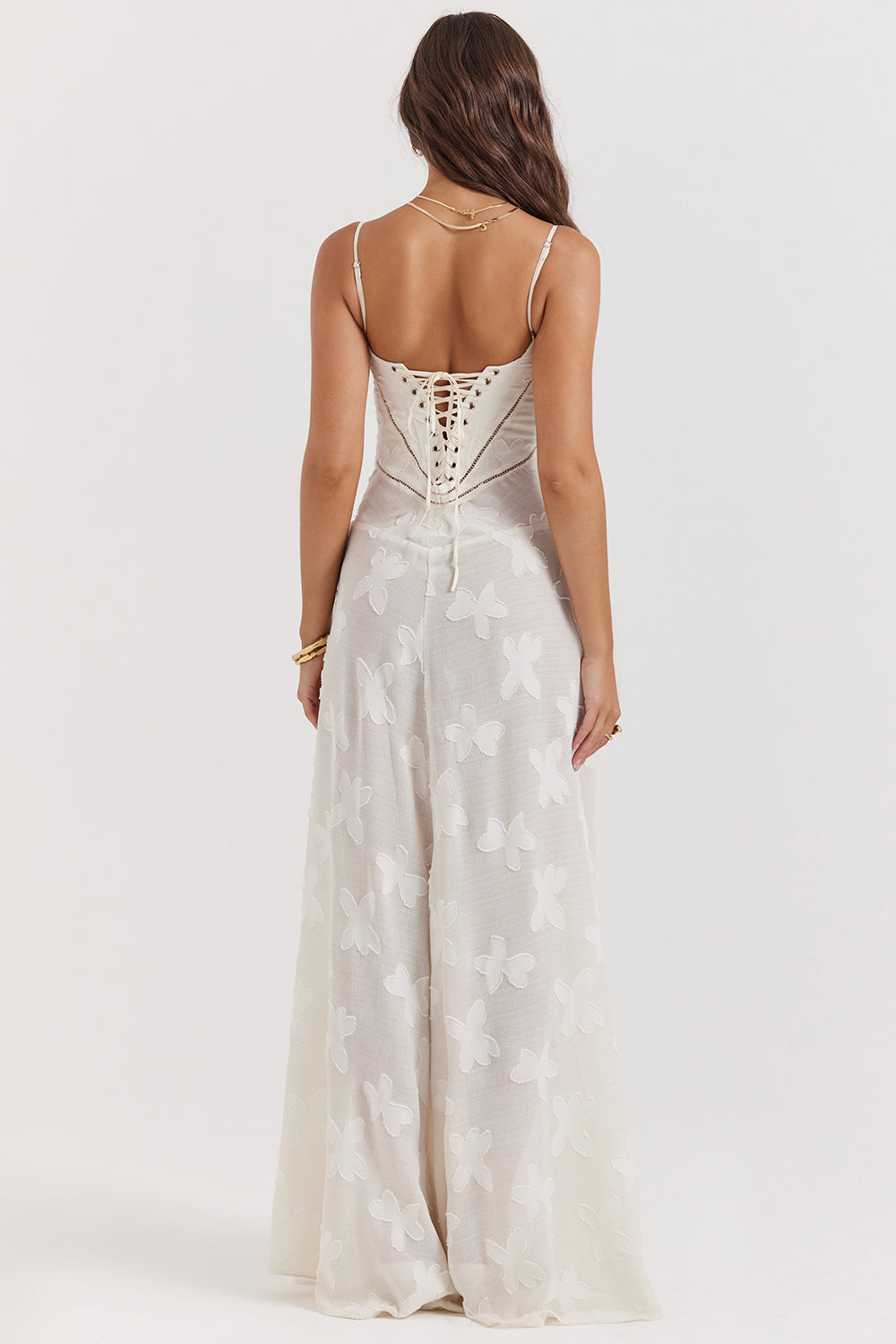 Elurea | Elegante maxi-jurk voor dames – Romantische, doorschijnende jurk met bloemenprint