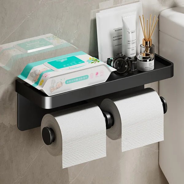 RollRack | Multifunctionele toiletrolhouder - wandgemonteerde badkamer organizer