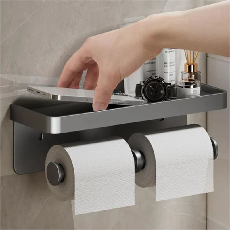 RollRack | Multifunctionele toiletrolhouder - wandgemonteerde badkamer organizer
