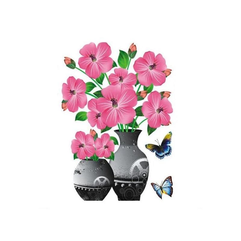 PetalNest | 3D-muurstickers met bloemenvaas en vlinders