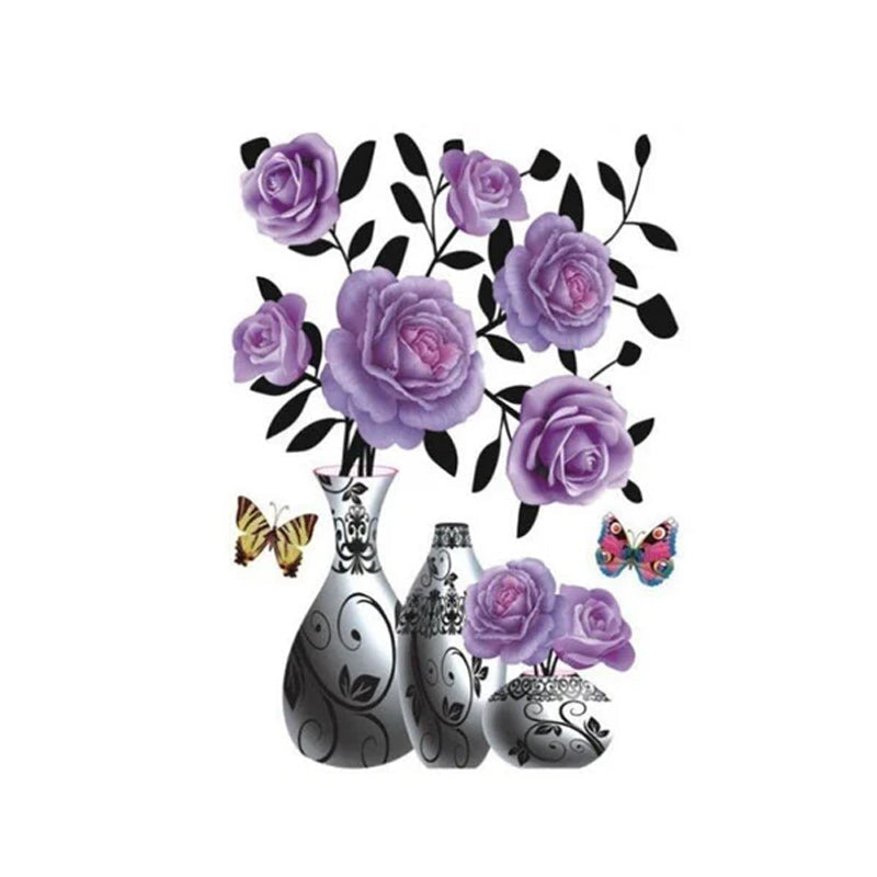 PetalNest | 3D-muurstickers met bloemenvaas en vlinders
