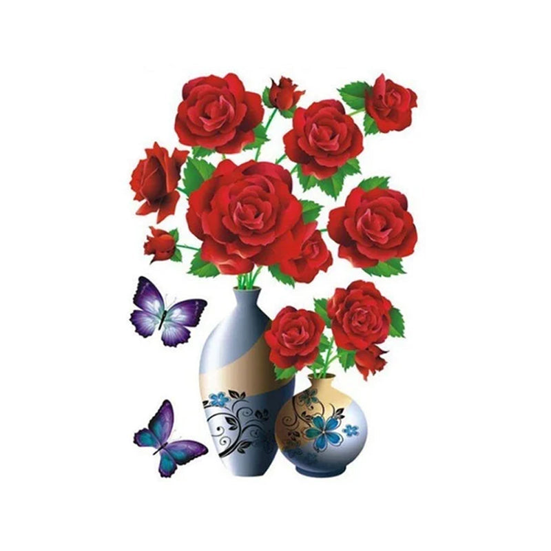 PetalNest | 3D-muurstickers met bloemenvaas en vlinders