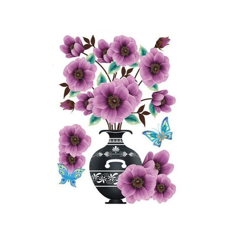 PetalNest | 3D-muurstickers met bloemenvaas en vlinders