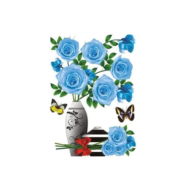 PetalNest | 3D-muurstickers met bloemenvaas en vlinders