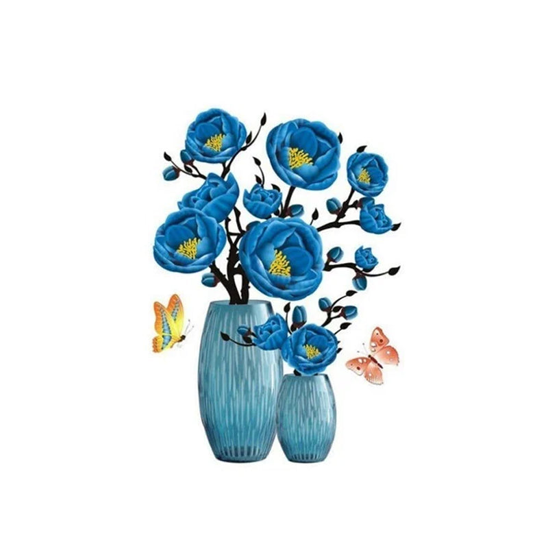 PetalNest | 3D-muurstickers met bloemenvaas en vlinders