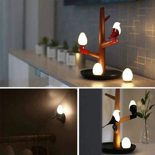 LumaWood | LED houten tafellamp – Sensor nachtlampje, aanraakbediening en moderne bureaulamp
