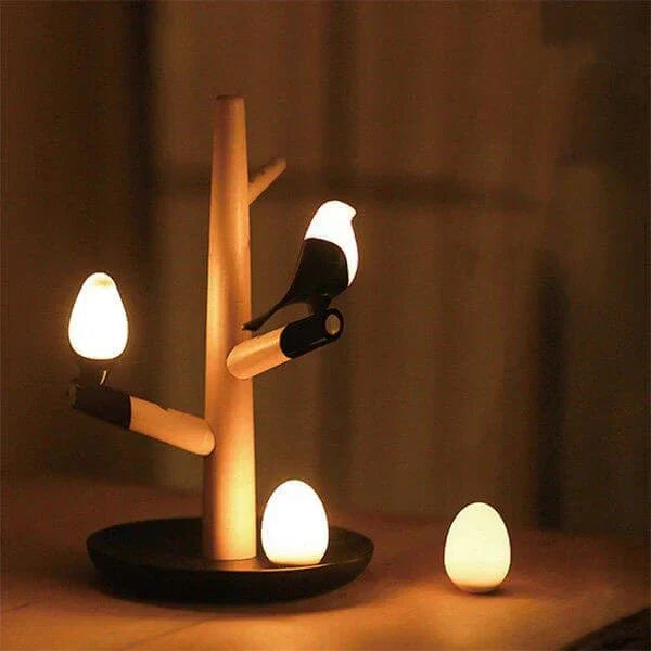 LumaWood | LED houten tafellamp – Sensor nachtlampje, aanraakbediening en moderne bureaulamp