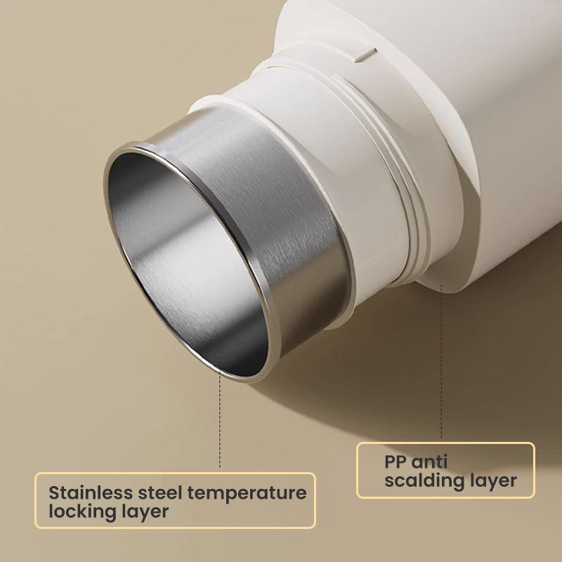 TravelBrew | 650 ml draagbare elektrische thermosbeker – beker voor warm water, reisbeker voor koffie en thee