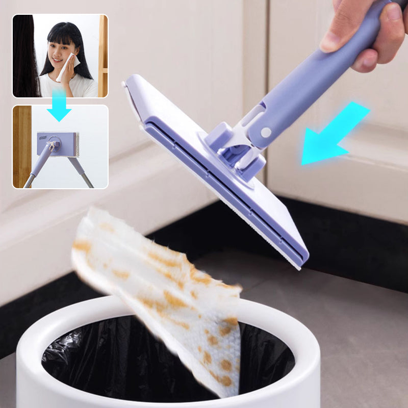 SnapMop | Wet Wipes Reinigingsmop met 10 gratis mopovertrekken - Handsfree, Herbruikbaar