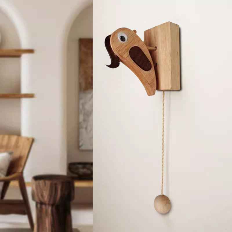 KnockPecker | Houten spechtdeurklopper – Handgemaakte rustieke deurbeslag, uniek decoratief accessoire