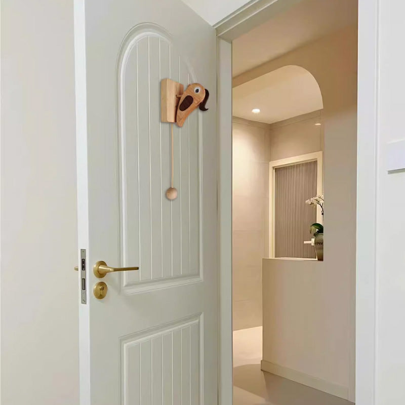 KnockPecker | Houten spechtdeurklopper – Handgemaakte rustieke deurbeslag, uniek decoratief accessoire