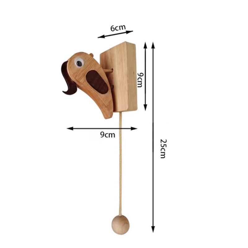 KnockPecker | Houten spechtdeurklopper – Handgemaakte rustieke deurbeslag, uniek decoratief accessoire